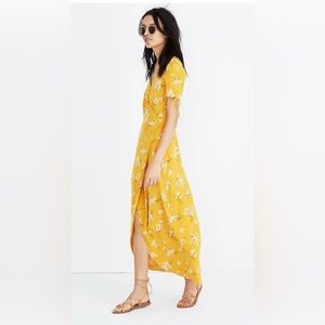 Madewell Silk Maxi Wrap Dress in Butterfly Garden, size 00